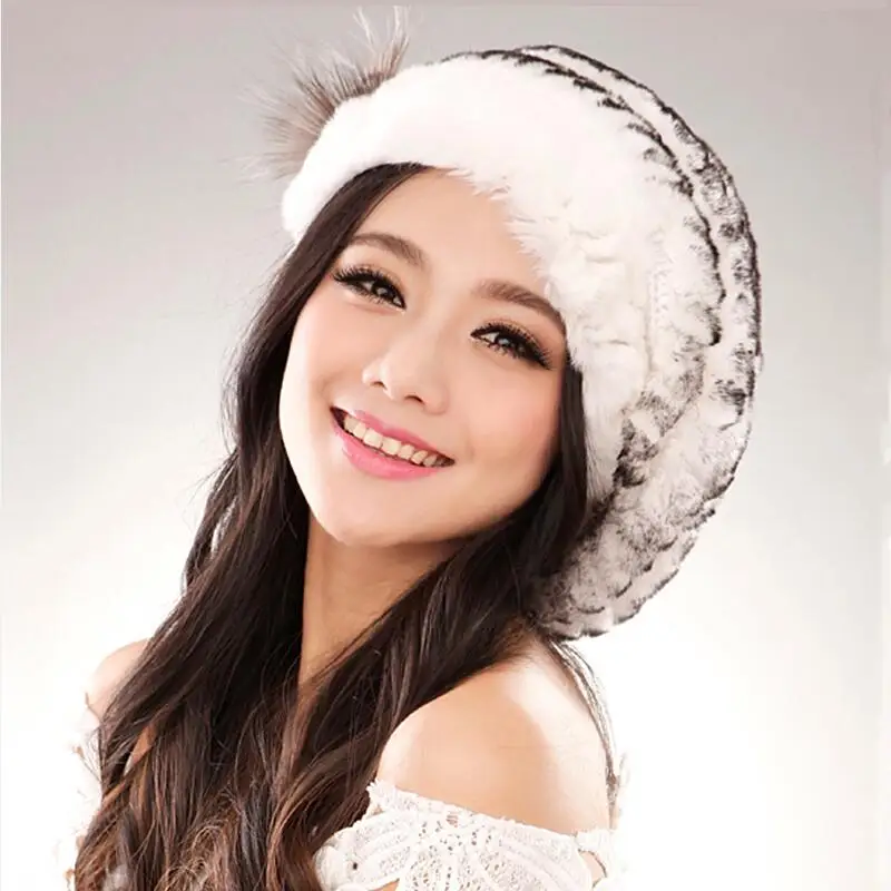 CHEWIES Women's Winter Hat Cap Genuine Rex Rabbit Fur Knitted Beret Headwear Warm Women Factory Outlet Wholesal New Arrival 3.21
CHEWIES Women's Winter Hat Cap Genuine Rex Rabbit Fur Knitted Beret Headwear Warm Women Factory Outlet Wholesal New Arrival 3.21