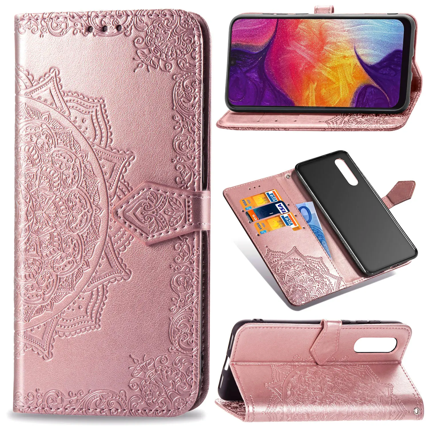 Флип кейс для Couque Samsung Galaxy A50 чехол A10 A30 роскошный кожаный кошелек мягкий