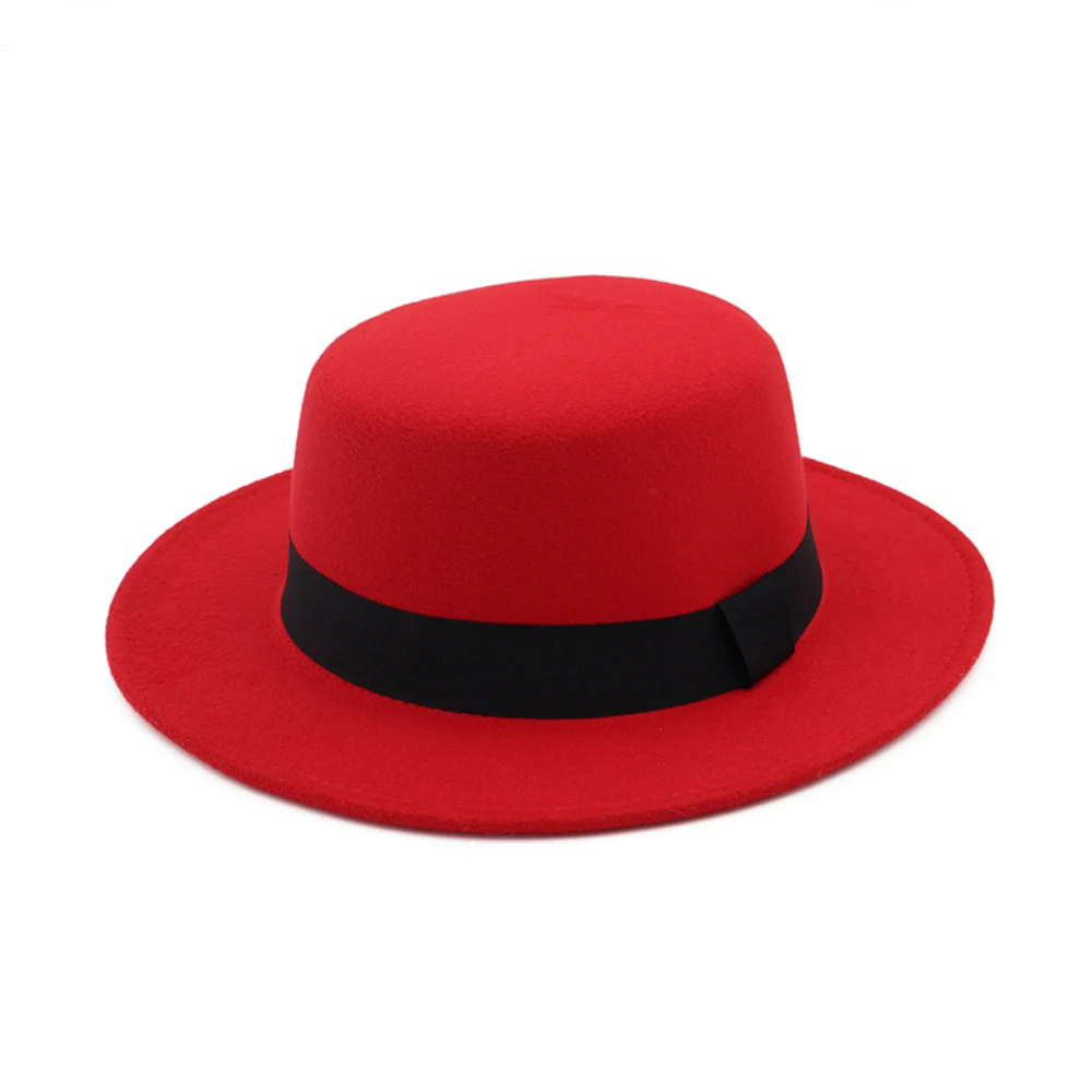 Casual Felt Hat Flat Top Cap Women Wool Fedoras Hats with Band Men Vintage Trilby Caps Fedoras Jazz Hat Chapeau Femme Panama Cap
Casual Felt Hat Flat Top Cap Women Wool Fedoras Hats with Band Men Vintage Trilby Caps Fedoras Jazz Hat Chapeau Femme Panama Cap