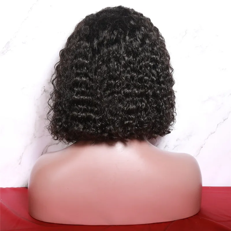 ALITOP Lace Front Human Hair Wig 130% Density Middle Ratio Kinky Curly Pre Plucked With Baby Brazilian Remy | Шиньоны и парики