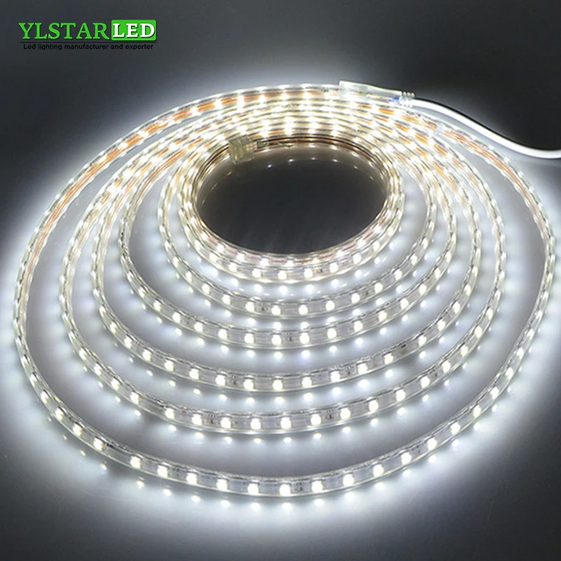 YLSTAR SMD5050 AC110V/220В RGB/одноцветная Светодиодная лента Гибкая лампа 60 светодиодов/м