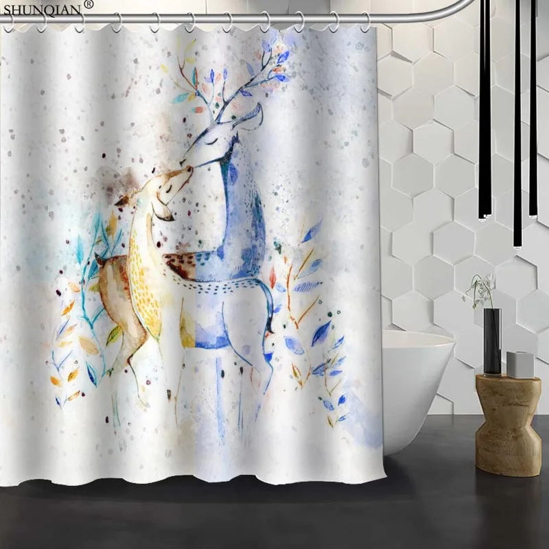 New Painted Deer Custom Shower Curtain Waterproof Fabric Bath Curtain Polyester Fabric Bathroom Curtain 18-4.11
New Painted Deer Custom Shower Curtain Waterproof Fabric Bath Curtain Polyester Fabric Bathroom Curtain 18-4.11