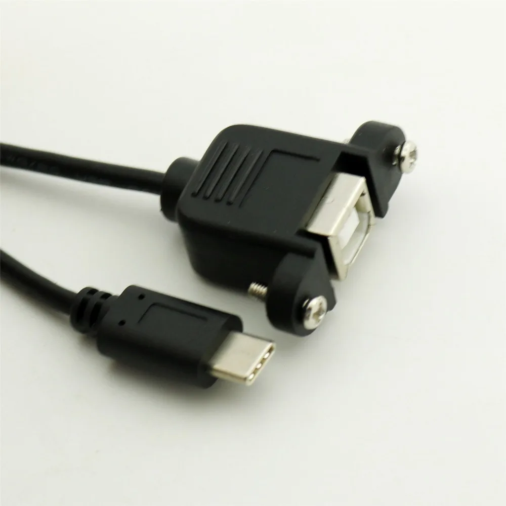 1x USB 2 0 B гнездо принтера Панель Крепление к 3 1 Тип C папа данных зарядный разъем