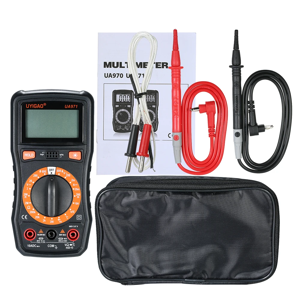 Digital Multimeter 2000 Counts Voltage Meter Multi Voltmeter Ohmmeter Measuring Resistance Temperature Continuity hFE Tester LCD
Digital Multimeter 2000 Counts Voltage Meter Multi Voltmeter Ohmmeter Measuring Resistance Temperature Continuity hFE Tester LCD
