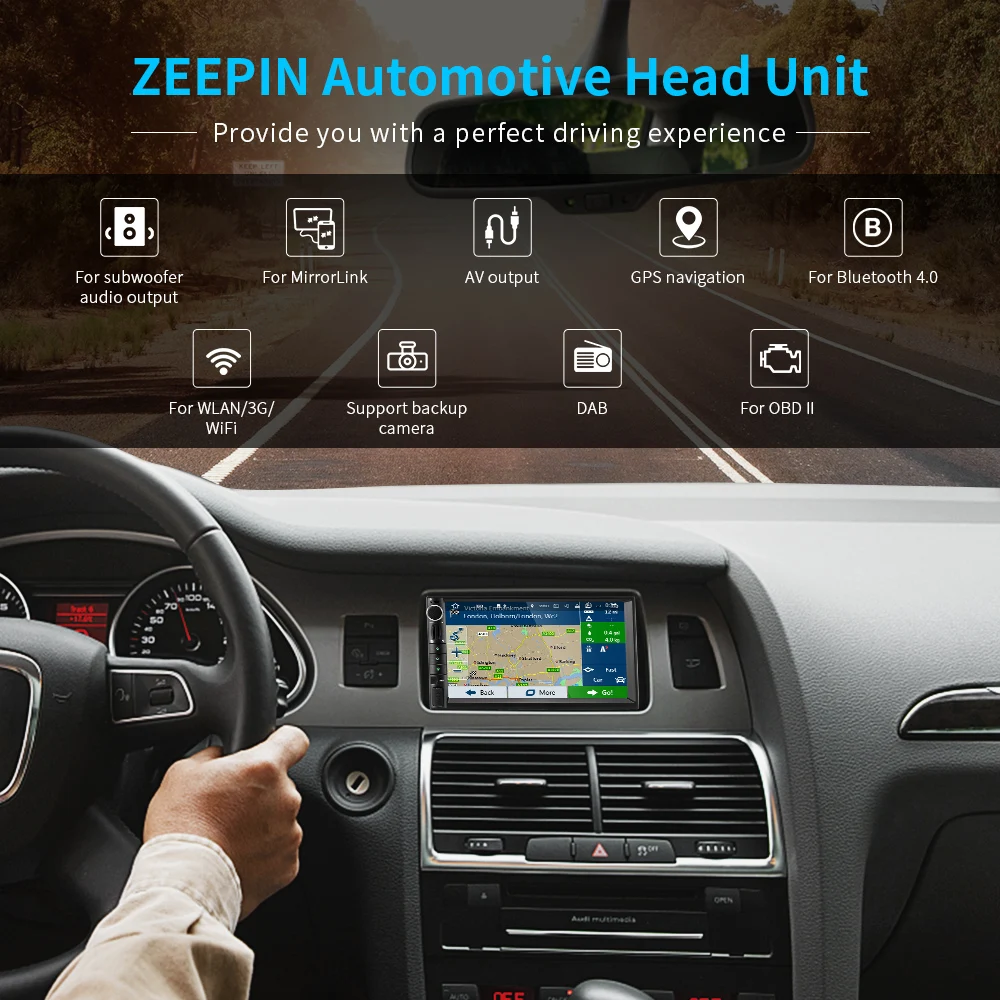 Zeepin WH7109 2Din androidautoradio Android 8 0 7 дюймов Центральный Multimidia Поддержка Bluetooth OBD Wi Fi для