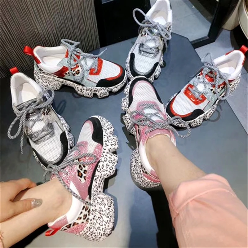 Leopard Platform Women Sneakers Glitter Bling Lace Up Ladies Shoes Thick Sole Patchwork Girls Sneakers Animal Print Sneakers
Leopard Platform Women Sneakers Glitter Bling Lace Up Ladies Shoes Thick Sole Patchwork Girls Sneakers Animal Print Sneakers