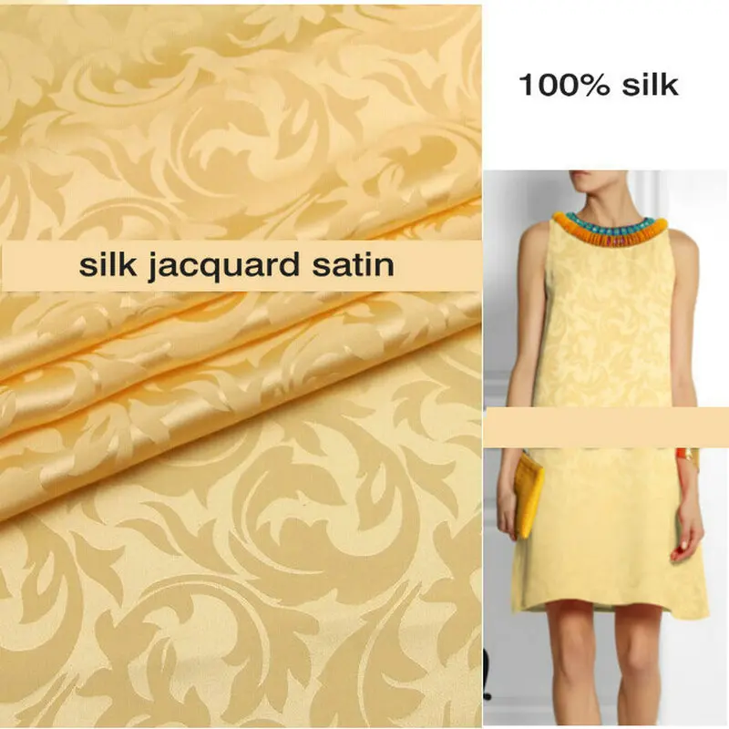 Шелковая шелковая жаккардовая ткань 16 момме 110 см|jacquard fabric|satin jacquard fabricsilk satin |