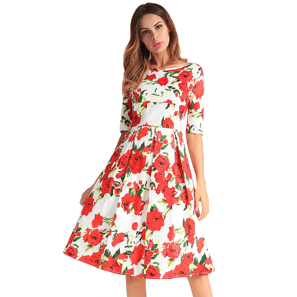 Spring and Summer Street Fashion Print Women's Dress