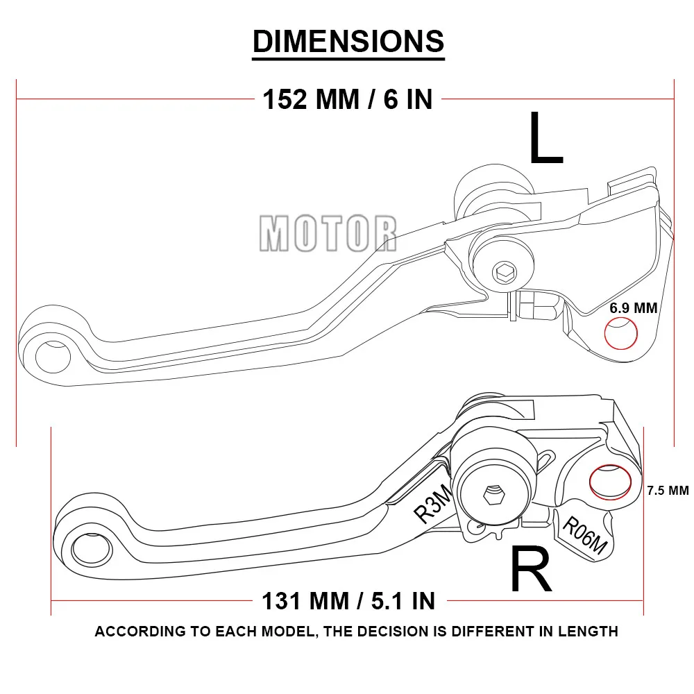 Рычаг сцепления для мотоцикла Yamaha YZ65/YZ80/YZ85/YZ125/YZ250/YZ125 X/YZ250X/YZ250FX рычаг торможения с