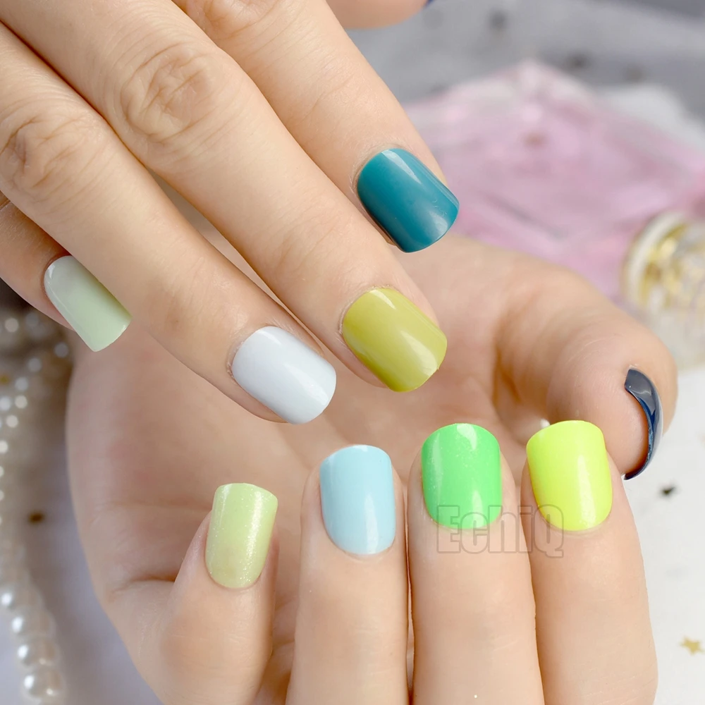 Sweet Candy Green Blue Color False Nail Art Tips Short Fake Nails Patch Manicure Tips 240PCS Full Wrapped Faux Ongles 10 Colors
Sweet Candy Green Blue Color False Nail Art Tips Short Fake Nails Patch Manicure Tips 240PCS Full Wrapped Faux Ongles 10 Colors