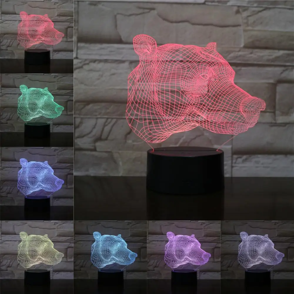 Animal Dog Head 3D Lamp Illusion Night Light LED Bulb Multicolor Flash Fade Home Bedside Christmas Gifts For Children Kid Toy
Animal Dog Head 3D Lamp Illusion Night Light LED Bulb Multicolor Flash Fade Home Bedside Christmas Gifts For Children Kid Toy