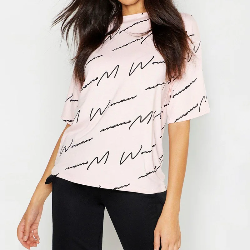 2019 Summer European and American Casual Print Shirt Round Neck Short Sleeve Women Tees Female B Lady T shirt Women Clothing
2019 Summer European and American Casual Print Shirt Round Neck Short Sleeve Women Tees Female B Lady T shirt Women Clothing