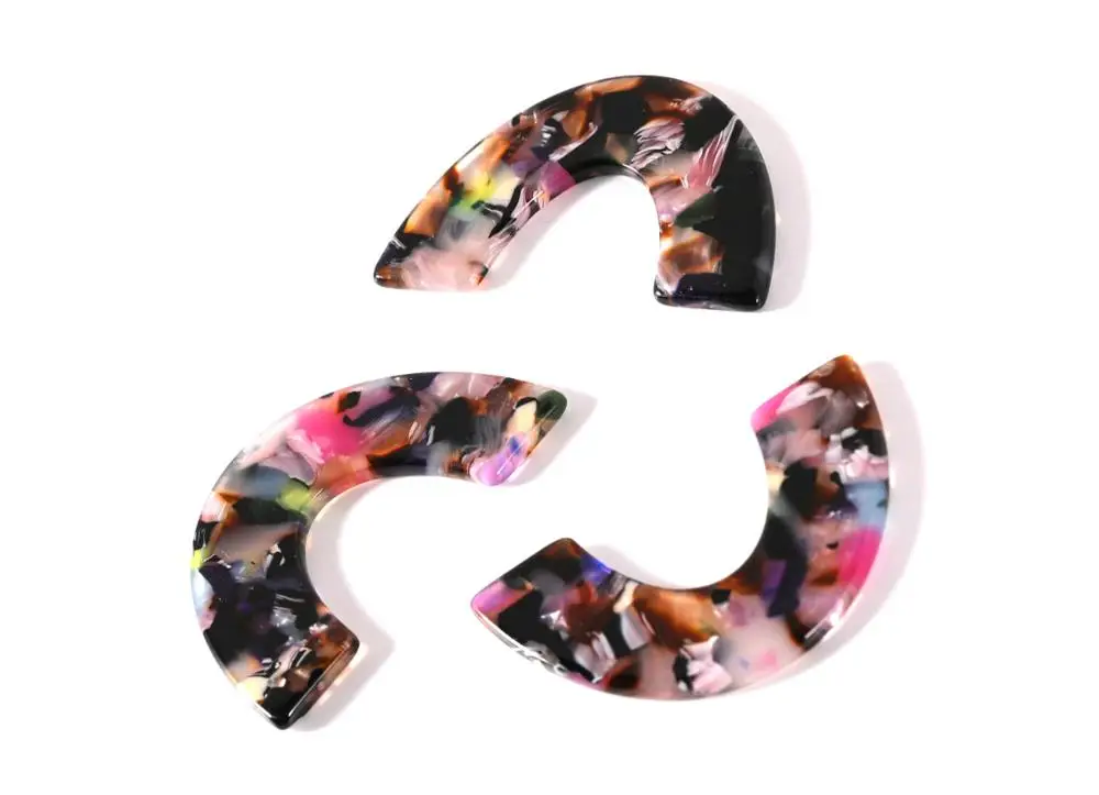 Acetate Acrylic Earring Charms - Semi Oval & U Shaped Pendant- Jewelry accessories - 6pcs/lot - 47.7x31x2.6mm - AC1115
Acetate Acrylic Earring Charms - Semi Oval & U Shaped Pendant- Jewelry accessories - 6pcs/lot - 47.7x31x2.6mm - AC1115