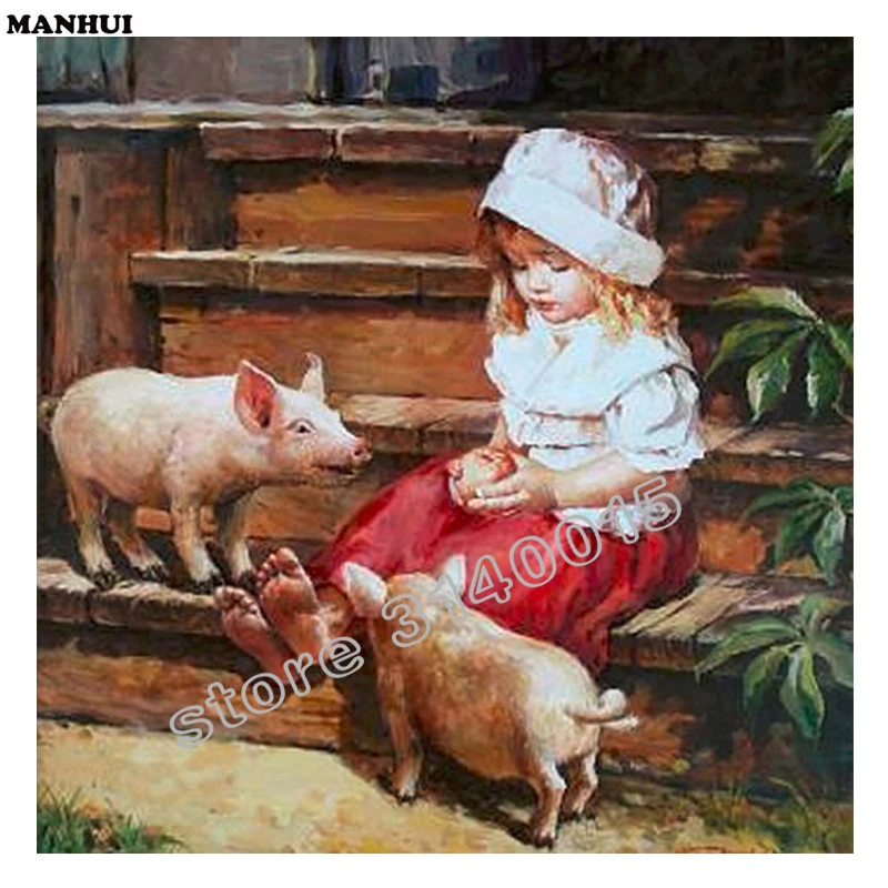 Diy Diamond painting Little girl and pig 3D square drill Diamond mosaic pasted full cross stitch Crafts Needlework BEF015
Diy Diamond painting Little girl and pig 3D square drill Diamond mosaic pasted full cross stitch Crafts Needlework BEF015