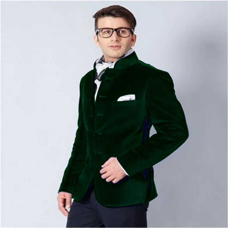 Fashion Dark Green Velvet Groom Tuxedos Five Button Men Blazers Suit Men Set Fit Prom Wedding Suit Costume Homme (Jacket+Pants) 
Fashion Dark Green Velvet Groom Tuxedos Five Button Men Blazers Suit Men Set Fit Prom Wedding Suit Costume Homme (Jacket+Pants)