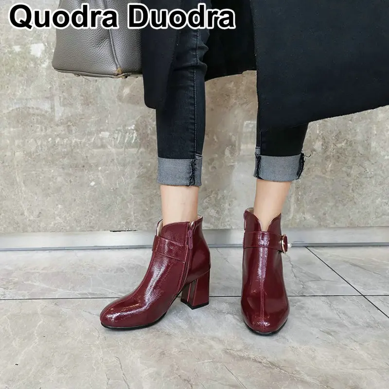 Winter Wine Red Women Winter Ankle Boots Thick High Heels Shoes short boot Pointed Toe Shoes Ladies Buckle pearl size33-46 43
Winter Wine Red Women Winter Ankle Boots Thick High Heels Shoes short boot Pointed Toe Shoes Ladies Buckle pearl size33-46 43