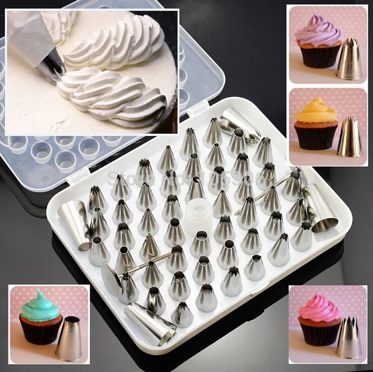 Stainless Steel 52PCS Pastry Nozzles Sugarcraft Icing Piping Tips Set Fondant Mold Baking Cream Bakeware Cake Decorating Tools
Stainless Steel 52PCS Pastry Nozzles Sugarcraft Icing Piping Tips Set Fondant Mold Baking Cream Bakeware Cake Decorating Tools