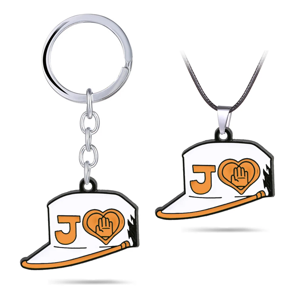 JOJOS BIZARRE ADVENTURE Key Chain Kujo Jotaro Student Hat Pendant Necklace Metal Leather Chain Choker Keychain Anime Jewelry
JOJOS BIZARRE ADVENTURE Key Chain Kujo Jotaro Student Hat Pendant Necklace Metal Leather Chain Choker Keychain Anime Jewelry