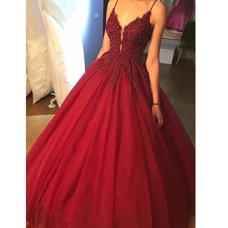 Custom made Spaghetti Strap Burgundy Prom Dress Ball Gown Beadings Appliques Tulle Evening Formal Dress Long Gala Jurken-in Prom
Custom made Spaghetti Strap Burgundy Prom Dress Ball Gown Beadings Appliques Tulle Evening Formal Dress Long Gala Jurken-in Prom