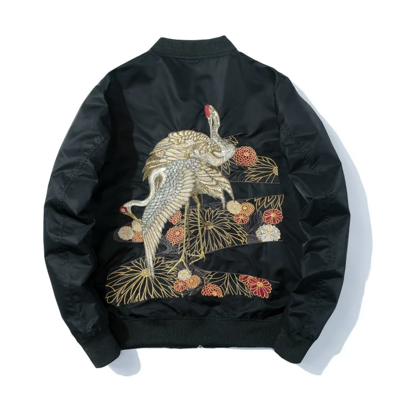 Winter Bomber Jacket Embroidery Men Harajuku Crane Chinese Pilot Flight Jacket Male Black Youth Baseball Coat Windbreaker Autumn
Winter Bomber Jacket Embroidery Men Harajuku Crane Chinese Pilot Flight Jacket Male Black Youth Baseball Coat Windbreaker Autumn