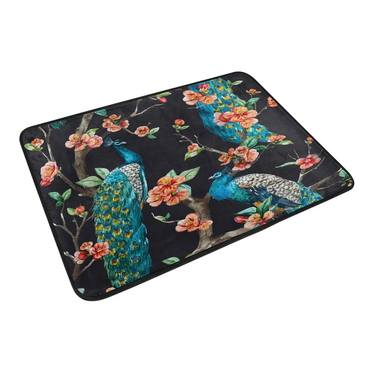 Watercolor Peacock on Tree Black Waterproof Polyester Fabric Shower Curtain with Hooks Doormat Bath Floor Mat Bathroom Home
Watercolor Peacock on Tree Black Waterproof Polyester Fabric Shower Curtain with Hooks Doormat Bath Floor Mat Bathroom Home