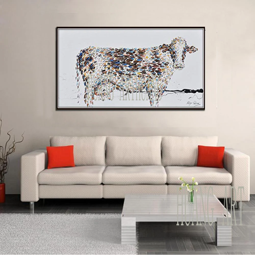 100% Hand Made Modern Abstract Animal Art Picture Cow Oil Painting On Canvas Cartoon Cow Wall Picture Art Living Room Home Decor
100% Hand Made Modern Abstract Animal Art Picture Cow Oil Painting On Canvas Cartoon Cow Wall Picture Art Living Room Home Decor