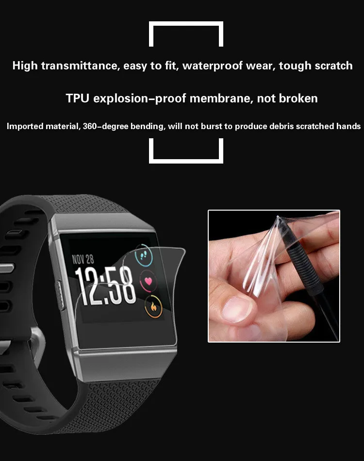 1pc Film For Ionic Smart Bracelet Film Full Screen HD TPU Explosion-proof Scartch Proof Protection Film
1pc Film For Ionic Smart Bracelet Film Full Screen HD TPU Explosion-proof Scartch Proof Protection Film