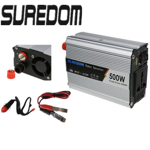 SUREDOM 12 В 220 500 Вт пик 1000 Преобразователь мощности автомобильный инвертор doxin с usb