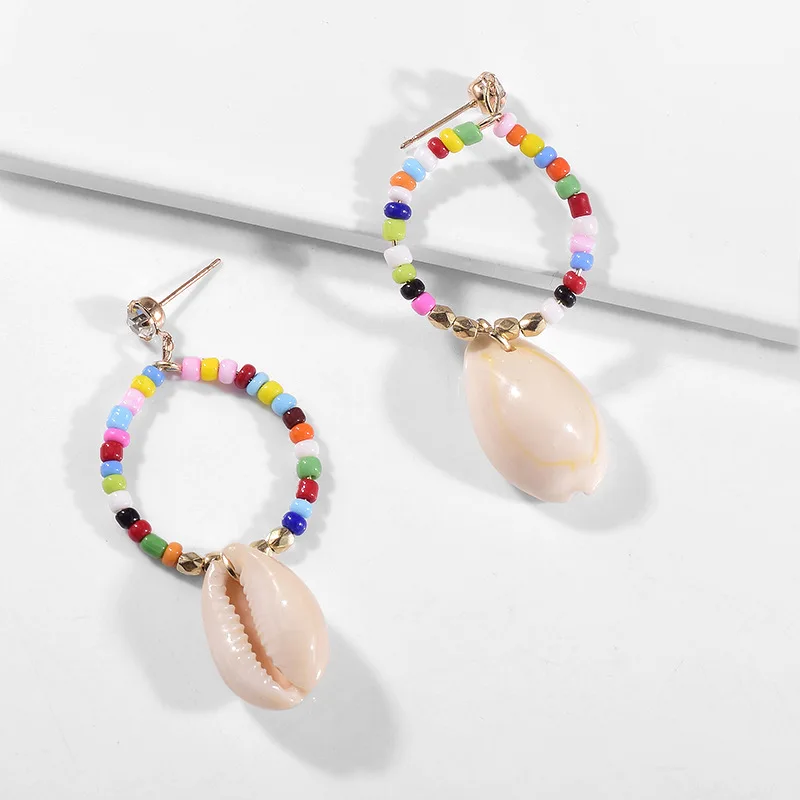 Natural Shell European and American Fashion Earring Personality Multi-colored Beads Earring Temperament Earrings Fashion Jewelry
Natural Shell European and American Fashion Earring Personality Multi-colored Beads Earring Temperament Earrings Fashion Jewelry