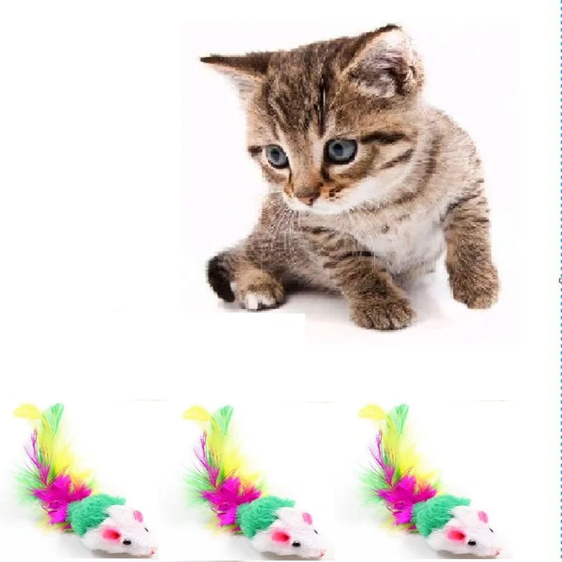 Горячая продажа 1 шт горячие цвета мышки с перьями кошки knuffels случайный цвет мини