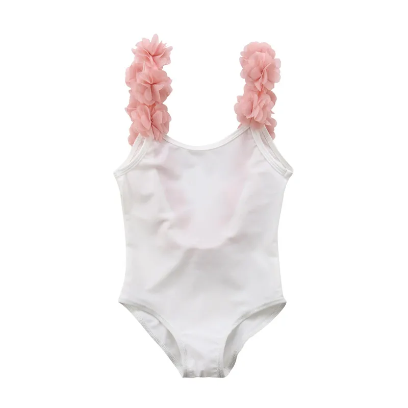 Summer Children Sleeveless Bikini Toddler Baby Girl 3D Floral Backless Swimsuit Kids Girls Swimwear New 2019 Child Bathing Suit | Спорт и
