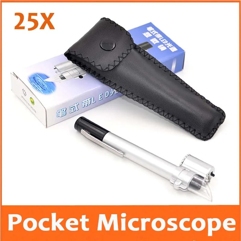 New 25X LED Illuminated Magnifying Glass Pocket Microscope Magnifier Jewelry Loupe with Lamps Reading Scale 1DIV/0.05mm
New 25X LED Illuminated Magnifying Glass Pocket Microscope Magnifier Jewelry Loupe with Lamps Reading Scale 1DIV/0.05mm