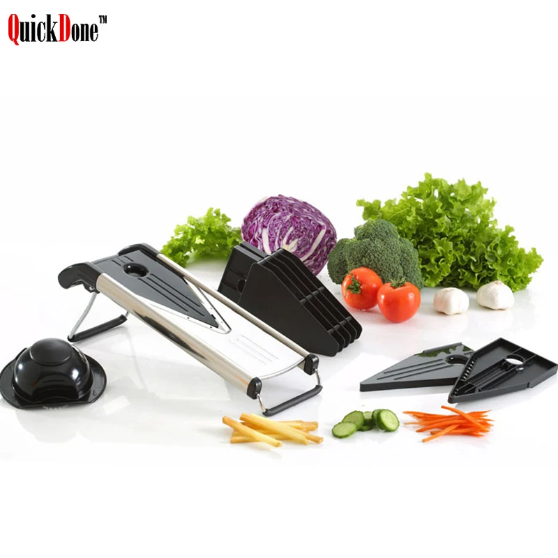 QuickDone Manual Mandoline Slicer With 5 Stainless Steel Blades Potato Carrot Onion Cutter Vegetable Grater Kitchen Tool AKC6170
QuickDone Manual Mandoline Slicer With 5 Stainless Steel Blades Potato Carrot Onion Cutter Vegetable Grater Kitchen Tool AKC6170