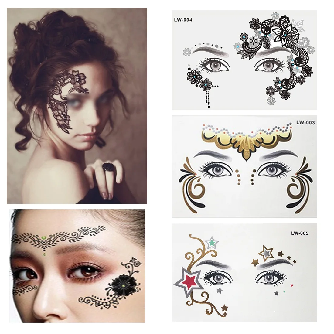 Hot Stamping Face Forehead Eye Makeup Tattoo Sticker Temporary Tatoo Fake Tatto Body Art Cosmetic Tattoo Supplies For Girl Boy
Hot Stamping Face Forehead Eye Makeup Tattoo Sticker Temporary Tatoo Fake Tatto Body Art Cosmetic Tattoo Supplies For Girl Boy
