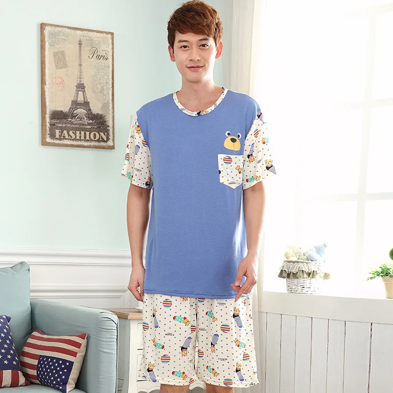 Men summer new modal pajamas thin section XL men's casual home service 2019 short sleeve shorts suit pajama sets men pajamas
Men summer new modal pajamas thin section XL men's casual home service 2019 short sleeve shorts suit pajama sets men pajamas