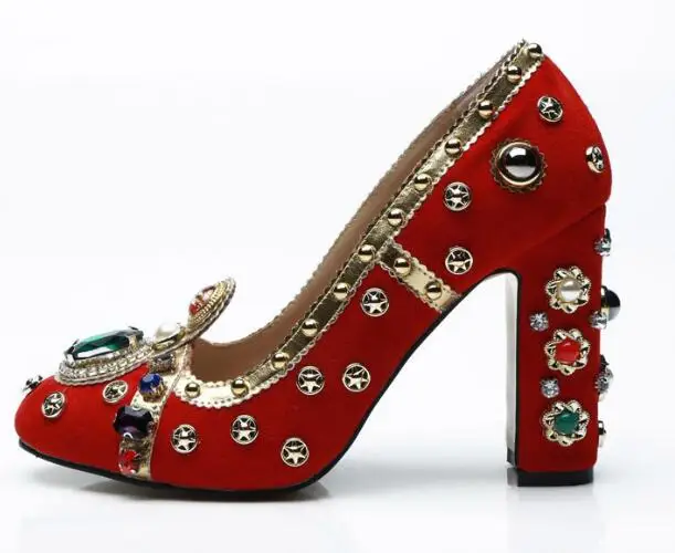 2019 Autumn Fashion Style Ladies gemstone crown pumps sequin stitching rhinestone thick heel shoes wedding and party shoes red
2019 Autumn Fashion Style Ladies gemstone crown pumps sequin stitching rhinestone thick heel shoes wedding and party shoes red
