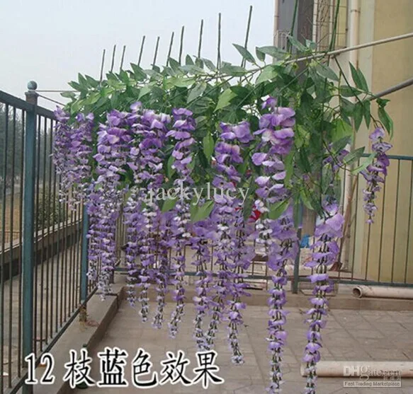 50%OFF Blue/purple/white Simulation Flower Artificial Silk flower wisteria vine for wedding home decoration free shipping
50%OFF Blue/purple/white Simulation Flower Artificial Silk flower wisteria vine for wedding home decoration free shipping