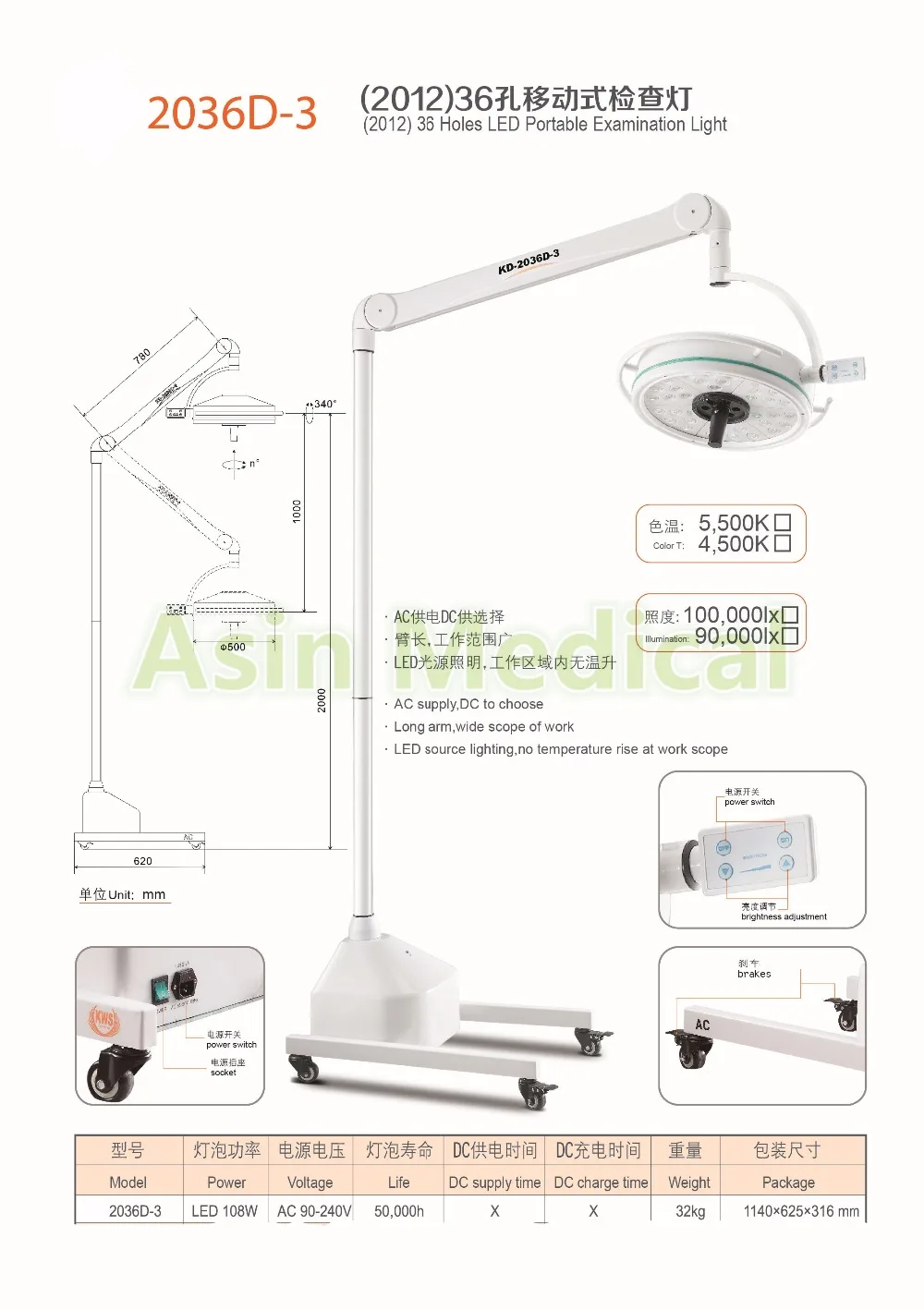 New Arrival 108W LED Surgical Medical Exam Light 36 Holes LED protable Examination Light CE FDA approval
New Arrival 108W LED Surgical Medical Exam Light 36 Holes LED protable Examination Light CE FDA approval