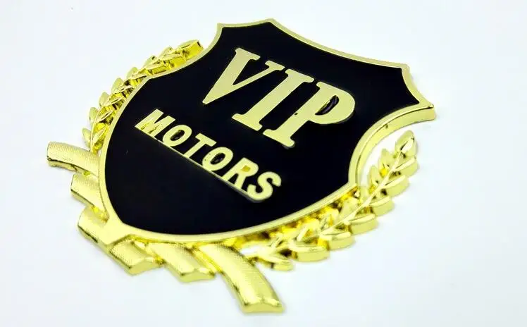 100 шт. автомобильные стикеры VIP motors хромированные металлические наклейки для