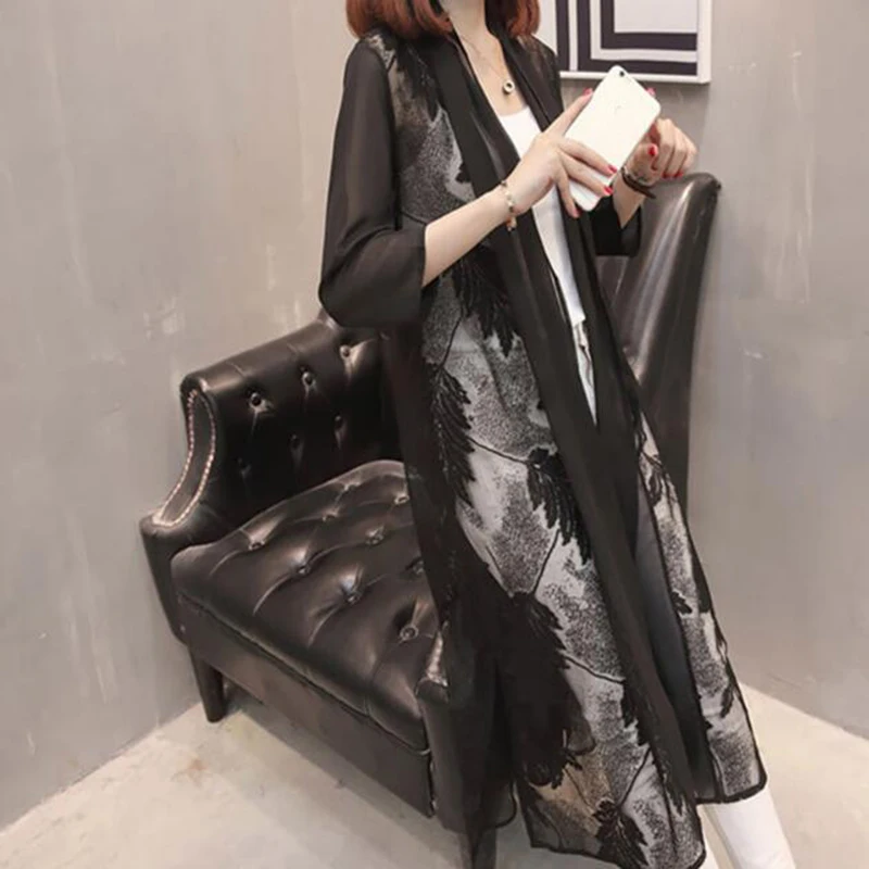 Summer Thin Knit Outwear2018 New Three Quarter Sleeves Slim Long Ice Silk Sunscreen Cardigan Shawl coat Wild Slim Lady Sweater
Summer Thin Knit Outwear2018 New Three Quarter Sleeves Slim Long Ice Silk Sunscreen Cardigan Shawl coat Wild Slim Lady Sweater