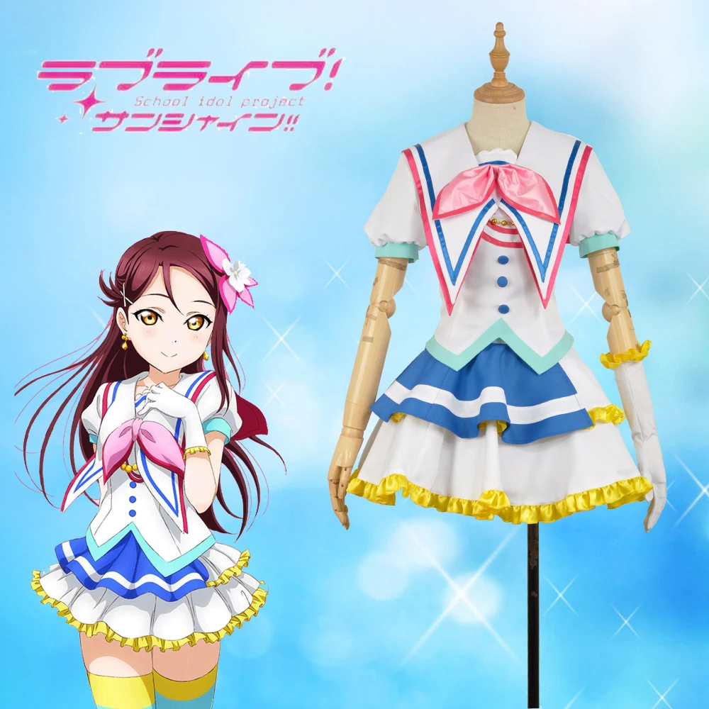 Милый! Солнечный свет! Aqours OP Jumping Heart Sakurauchi Riko/платье для девочек на сцене костюм
