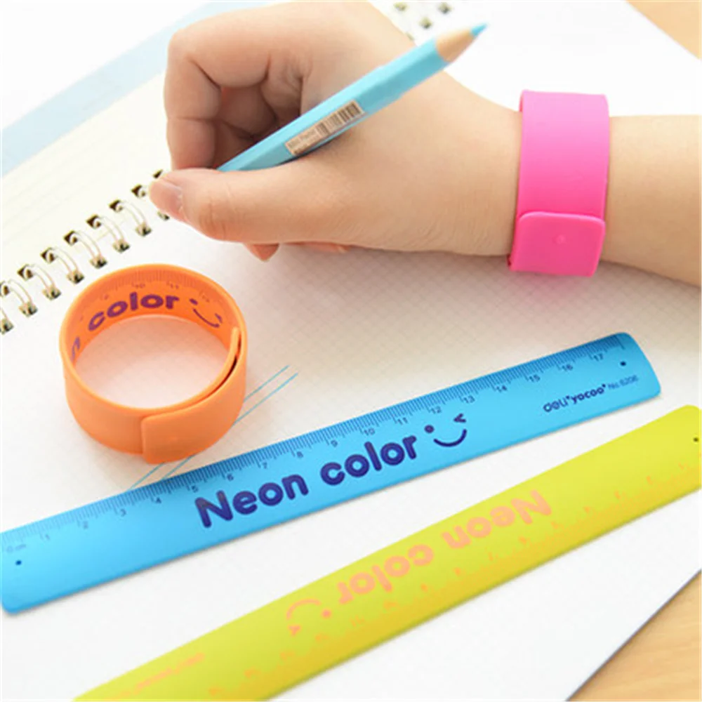 3pcs/set Cute Silicone folding type colored Slap bracelet Ruler school student drafting supply Drawing ruler straight ruler
3pcs/set Cute Silicone folding type colored Slap bracelet Ruler school student drafting supply Drawing ruler straight ruler