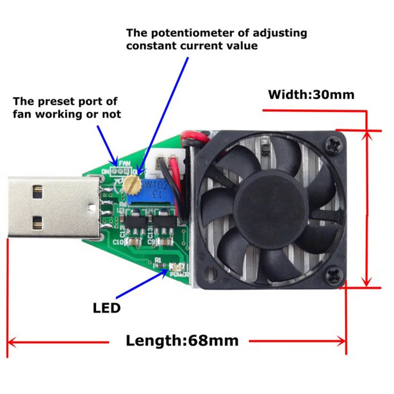 DC 3.7~13V Electronic Load Resistor USB 15w Adjustable Current Interface Discharge Battery Test Capacity With Fan
DC 3.7~13V Electronic Load Resistor USB 15w Adjustable Current Interface Discharge Battery Test Capacity With Fan