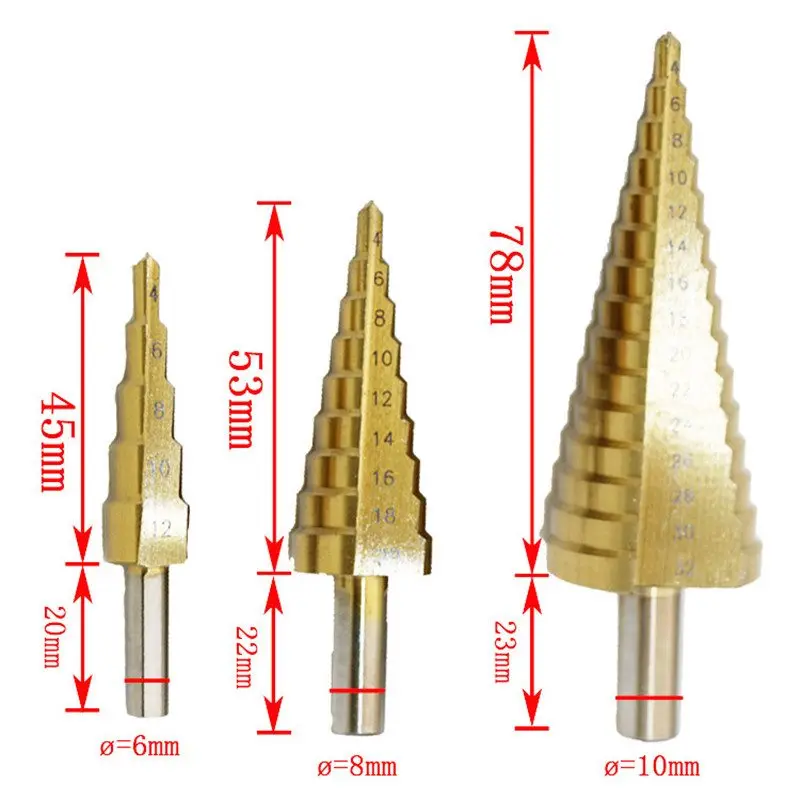 Hole Cutter Drill Bit Set Steel 4-12/20/32mm 3pcs Flute Woodworking Step Core Metalworking High Speed Metal Piece Hss
Hole Cutter Drill Bit Set Steel 4-12/20/32mm 3pcs Flute Woodworking Step Core Metalworking High Speed Metal Piece Hss