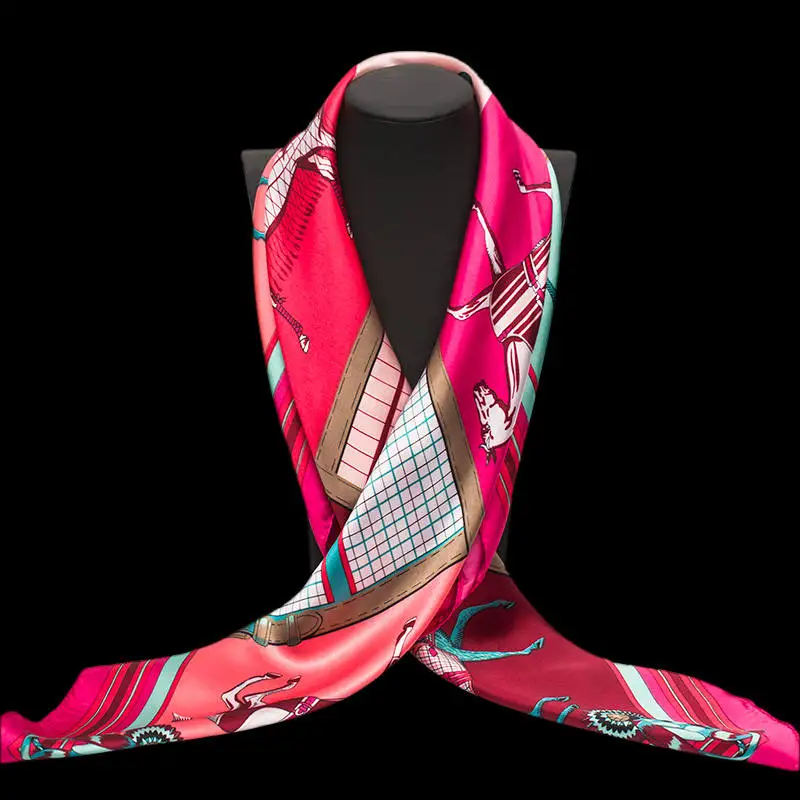 Fashion Scarves for Women Horse Print Satin Silk Scarf 90x90cm Ladies Large Square Shawl Bandana for Head Hijab 2019 Summer
Fashion Scarves for Women Horse Print Satin Silk Scarf 90x90cm Ladies Large Square Shawl Bandana for Head Hijab 2019 Summer