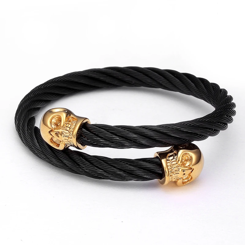 Luxury Braided Stainless Steel Open Cuff Skull Bracelets Men Male Sporty Bangles Trendy Male Charm Skeleton Jewelry Pulsera
Luxury Braided Stainless Steel Open Cuff Skull Bracelets Men Male Sporty Bangles Trendy Male Charm Skeleton Jewelry Pulsera