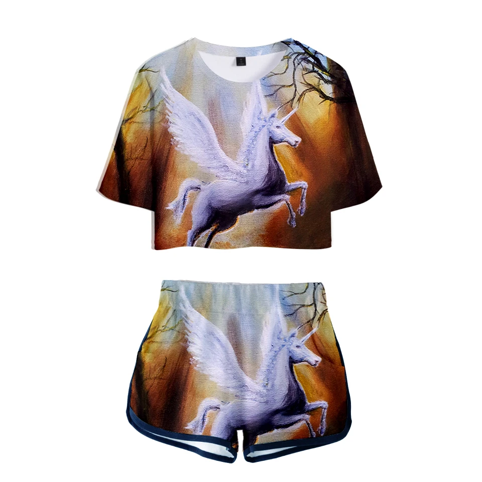 Unicorn 3D Printed Women Two Pieces Sets Fashion Summer Short Sleeve Crop Top+Shorts 2019 Hot Sale Casual Streetwear Clothes
Unicorn 3D Printed Women Two Pieces Sets Fashion Summer Short Sleeve Crop Top+Shorts 2019 Hot Sale Casual Streetwear Clothes