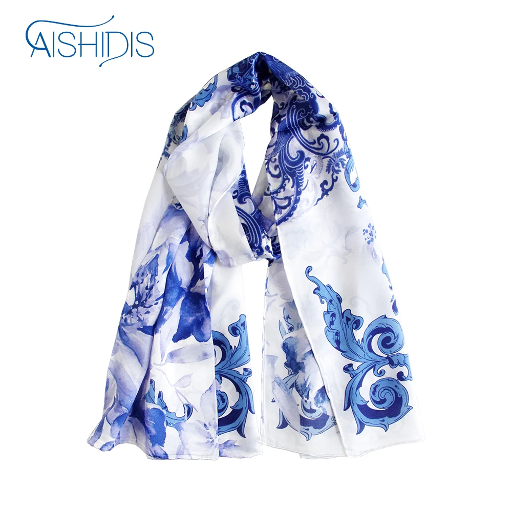 Silk Long Scarf National Wind Women Long Wraps Blue and White Porcelain Pendant Shawl Pattern Size175*52cm
Silk Long Scarf National Wind Women Long Wraps Blue and White Porcelain Pendant Shawl Pattern Size175*52cm