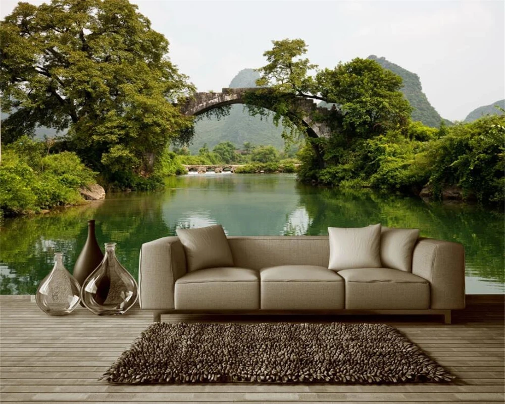 beibehang Custom wallpaper sleek minimalist modern bridge water green fresh 3d background wall paper mural papel de pared
beibehang Custom wallpaper sleek minimalist modern bridge water green fresh 3d background wall paper mural papel de pared