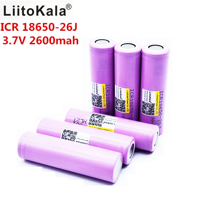 Новый 100% оригинал liitokala для Samsung 18650 2600 мАч icr18650-26j Перезаряжаемые литиевых Батарея